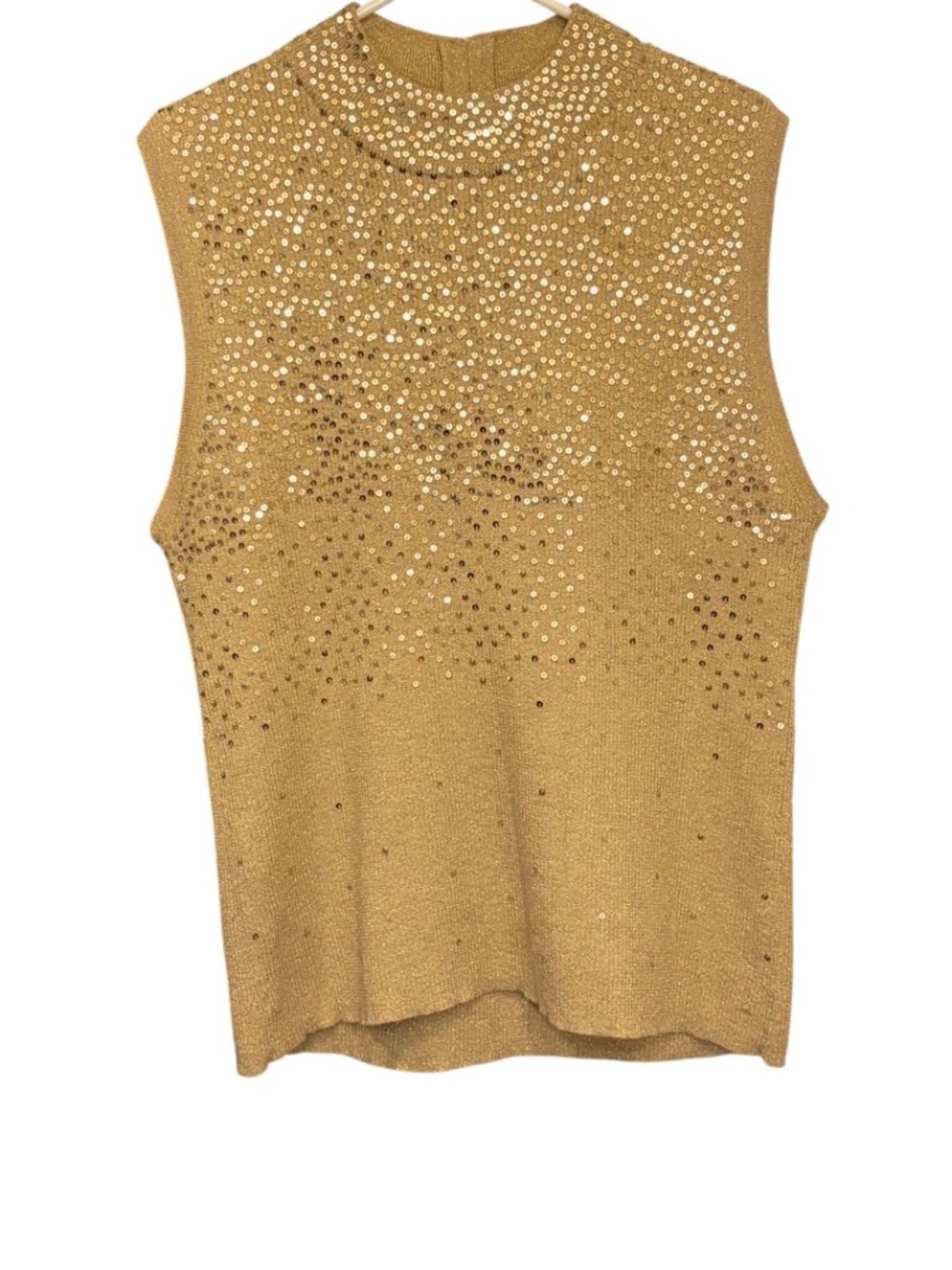 Investments Women's Sequins Gold Sleeveless Top